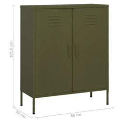 Vidaxl Storage Cabinet Olive Green 80X35X101.5 Cm Steel - thumbnail 9