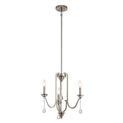 Luminosa Lighting Elstead Kichler Karlee 3 Light Chandelier Classic Pewter - image 1