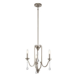 Luminosa Lighting Elstead Kichler Karlee 3 Light Chandelier Classic Pewter