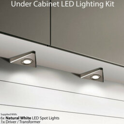 6-Piece Brushed Nickel Triangle Under Cabinet Kitchen Light Kit With Natural White Led - thumbnail 2