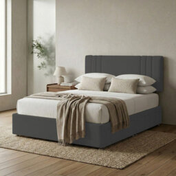 Adore Designs Rio Plush Velvet Divan Bed, Headboard & Mattress - 4Ft Small Double - Grey - 0 Drawers - thumbnail 1