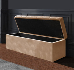 180Cm Sd Ottoman Storage Box, Mink Velvet Upholstered Chesterfield Storage Ottoman Box - thumbnail 2