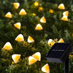 12Led Solar Mushroom Light Fairy String Lights Led Light Garden Decor Outdoor  Warm White (15.5 Ft) - thumbnail 3