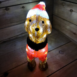 Samuel Alexander 36Cm Indoor Outdoor Acrylic Dachshund Christmas Decoration With 48 Ice White Leds - thumbnail 3
