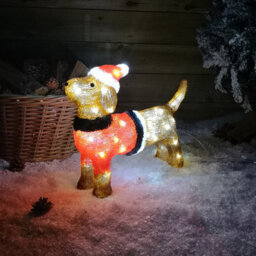 Samuel Alexander 36Cm Indoor Outdoor Acrylic Dachshund Christmas Decoration With 48 Ice White Leds - thumbnail 2