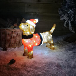 Samuel Alexander 36Cm Indoor Outdoor Acrylic Dachshund Christmas Decoration With 48 Ice White Leds - thumbnail 9