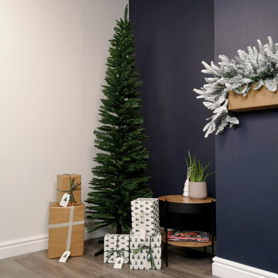 Samuel Alexander 7Ft (2.10M) Pencil Style Slim Artifical Christmas Tree In Green - image 1