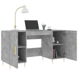 Berkfield Desk Concrete Grey 140X50X75 Cm Engineered Wood - thumbnail 4
