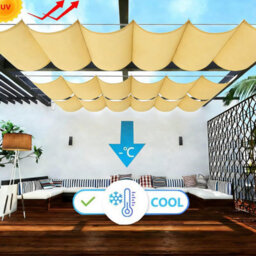 Yellow 120X400 Shade Sail Retractable With Eyelets - thumbnail 2