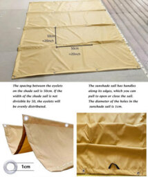 Yellow 120X400 Shade Sail Retractable With Eyelets - thumbnail 4