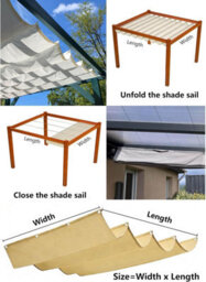 Yellow 120X400 Shade Sail Retractable With Eyelets - thumbnail 5