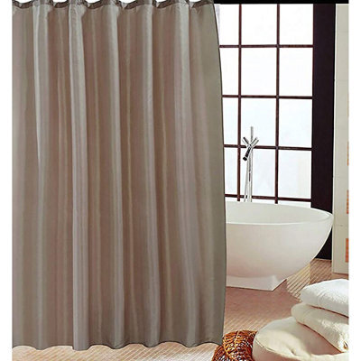 Classic Polyester Shower Curtain Soft Washable Fabric With Matching Hooks - image 1