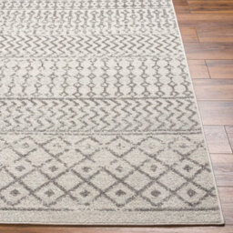 Livabliss Elaziz-Geometric Cream Charcoal Grey Global Living Dining Bedroom Rug 200 X 275 Cm Easy Care, Non Shedding - thumbnail 5