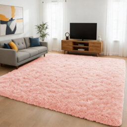 Aspire Homeware Non Slip Pink Shaggy Rug Soft Fluffy Washable, Living Room And Dining Room Rug, (L)230Cm X (W)160Cm - thumbnail 6
