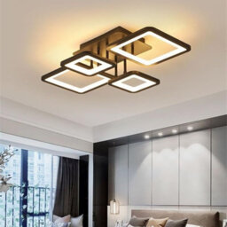 Pheashine Black Square Acrylic Led Ceiling Light 54W Dual Frame Dimmable With Remote 220V - thumbnail 2