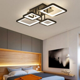 Pheashine Black Square Acrylic Led Ceiling Light 54W Dual Frame Dimmable With Remote 220V - thumbnail 4