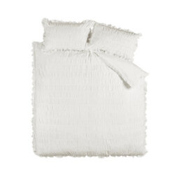 Catherine Lansfield Seersucker Frill Duvet Cover Set With Pillowcases White - thumbnail 4