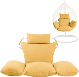 istyle mode Yellow Replacement Cushion For Swing Egg Chair, 5 Pieces Water-Resistant Hanging Basket Swing Chair Cushion - thumbnail 1