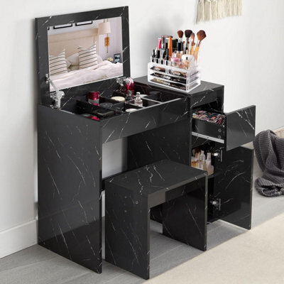 Vanity Desk Dressing Table With Flip Up Mirror And Stool Bedroom Makeup Desk Vanity Table Writing Desk Dresser Make Up Table For B - image 1