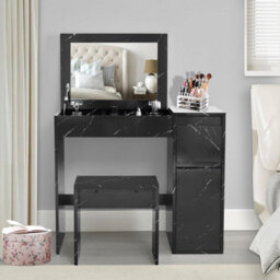 Vanity Desk Dressing Table With Flip Up Mirror And Stool Bedroom Makeup Desk Vanity Table Writing Desk Dresser Make Up Table For B - thumbnail 5