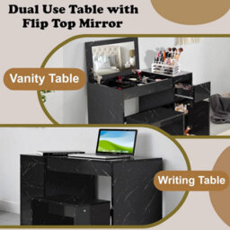 Vanity Desk Dressing Table With Flip Up Mirror And Stool Bedroom Makeup Desk Vanity Table Writing Desk Dresser Make Up Table For B - thumbnail 6