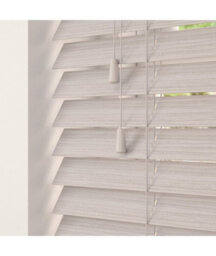 Fine Grain Faux Wood Venetian Blinds With Strings 120Cm Drop X 100Cm Width Silver Birch
