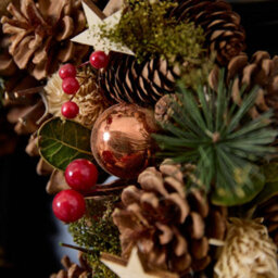 Dibor 36Cm Baubles And Stars Front Door Christmas Wreath With Tree Wreath Hanger - thumbnail 4