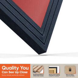 "AK Frames 25X17"" Black Step Vinyl Record Frame With Crimson Mount For 12 Inch Lp Cover & Disc - Overlapped Design" - thumbnail 3