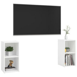 Berkfield Tv Cabinets 2 Pcs White 72X35X36.5 Cm Engineered Wood - thumbnail 3