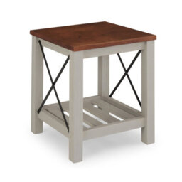Mercers Furniture Cottage Grey Painted Pine Lamp Table Wooden With Storage Shelf Side End Unit Solid Wood 60H X 50W X 50D Cm - thumbnail 3