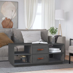 Berkfield Modern Coffee Table Grey 100X50X41 Cm Solid Wood Pine - thumbnail 2