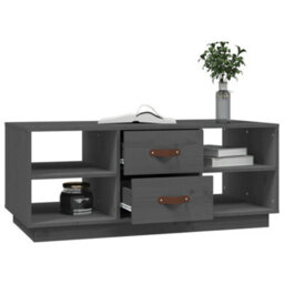 Berkfield Modern Coffee Table Grey 100X50X41 Cm Solid Wood Pine - thumbnail 4