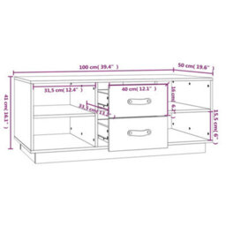 Berkfield Modern Coffee Table Grey 100X50X41 Cm Solid Wood Pine - thumbnail 9