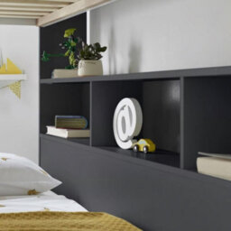 Save On Goods UK Kids Childs Single Grey Wood Bunk Bed,wooden Shelf Storage Bed Frame - thumbnail 4