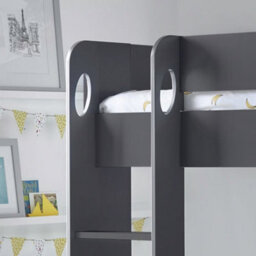 Save On Goods UK Kids Childs Single Grey Wood Bunk Bed,wooden Shelf Storage Bed Frame - thumbnail 6