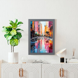 "AK Frames Sleek 16X14"" Dark Grey Thin Modern Picture Frame - Slim And Design For Posters, Prints And Photos - Elegant Wall Frame Decor" - thumbnail 4