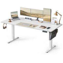 LEDREM Electric Standing Desk, Height Adjustable Desk, 180 X 80 Cm, Continuous Adjustment, Spliced Desktop, 4 Memory Heights - thumbnail 2