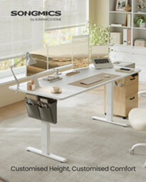 LEDREM Electric Standing Desk, Height Adjustable Desk, 180 X 80 Cm, Continuous Adjustment, Spliced Desktop, 4 Memory Heights - thumbnail 1