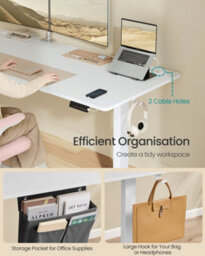 LEDREM Electric Standing Desk, Height Adjustable Desk, 180 X 80 Cm, Continuous Adjustment, Spliced Desktop, 4 Memory Heights - thumbnail 6