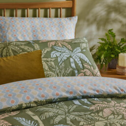 Duvet Day Kentia Printed Soft Touch Duvet Cover Set, King, Palm Green - thumbnail 2