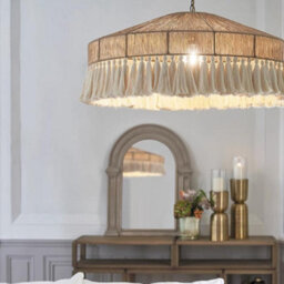 Large Boho Pendant Light Fixture Woven Basket Wicker Hemp Rope Ceiling Hanging Lamp For Dining Room Kitchen Bedroom Farmhouse - thumbnail 6