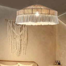 Large Boho Pendant Light Fixture Woven Basket Wicker Hemp Rope Ceiling Hanging Lamp For Dining Room Kitchen Bedroom Farmhouse - thumbnail 2