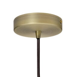 White St Edmund's Painted Dome Pendant Light With Matt Antique Brass Lamp Holder And Black Round Cable - Se Home - thumbnail 3