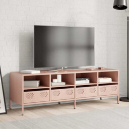 Berkfield Tv Cabinet Pink 135X39X43.5 Cm Cold-Rolled Steel - thumbnail 3