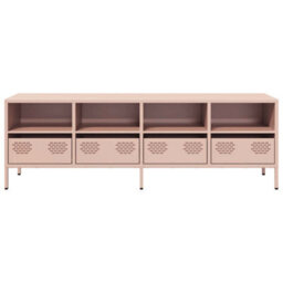 Berkfield Tv Cabinet Pink 135X39X43.5 Cm Cold-Rolled Steel - thumbnail 4