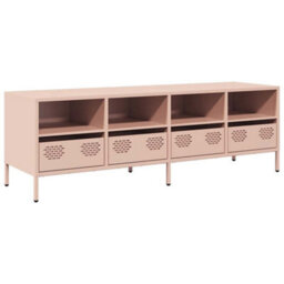 Berkfield Tv Cabinet Pink 135X39X43.5 Cm Cold-Rolled Steel - thumbnail 2