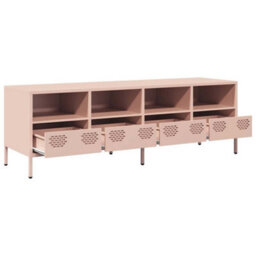 Berkfield Tv Cabinet Pink 135X39X43.5 Cm Cold-Rolled Steel - thumbnail 5