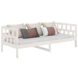 Berkfield Day Bed White Solid Wood Pine 90X190 Cm - thumbnail 3