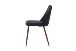 Set Of 2 Night Black Upholstery Dining Chairs- Steel With Mocca 3D Paper - D56Xw48Xh83Cm, Seat Height 49Cm - thumbnail 7