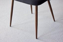 Set Of 2 Night Black Upholstery Dining Chairs- Steel With Mocca 3D Paper - D56Xw48Xh83Cm, Seat Height 49Cm - thumbnail 2